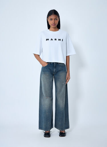 Marni Logo Motif T-Shirt White mni0263011