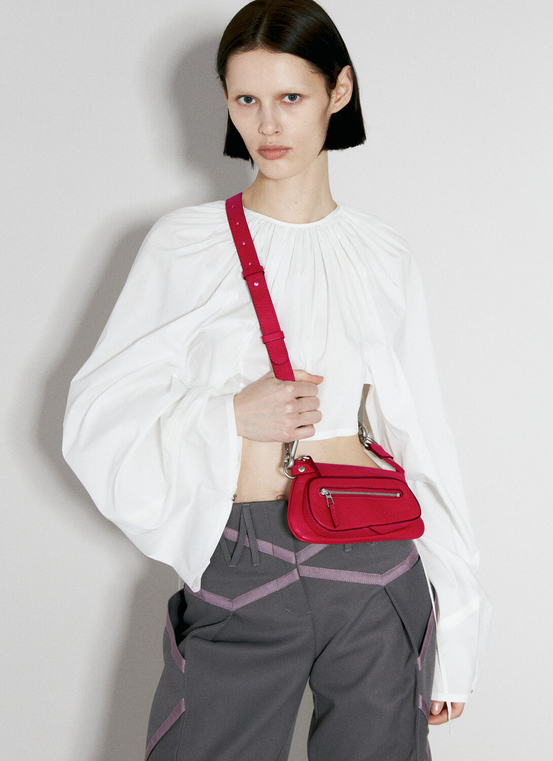 Shop Kiko Kostadinov Amlen Shoulder Bag In Red