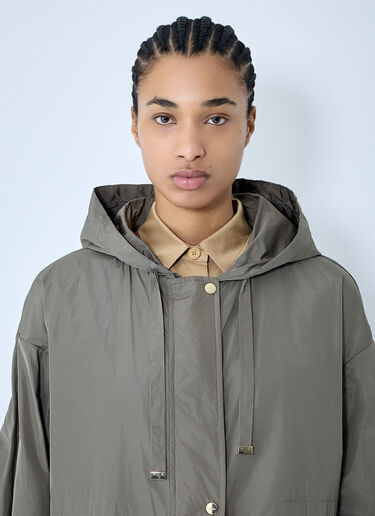 Max Mara Ripstop Hooded Coat Green max0259030