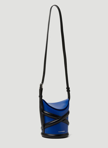 Alexander McQueen Curve Small Shoulder Bag Blue amq0249083