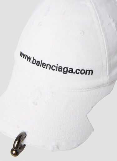 Balenciaga ピアスロゴキャップ ホワイト bal0253030