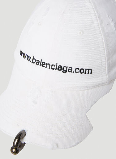 Balenciaga 피어싱 로고 캡 화이트 bal0253030