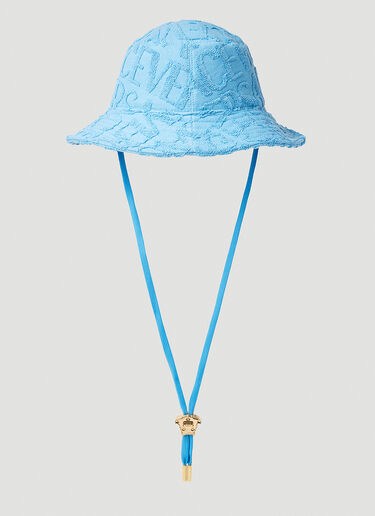 Versace Jacquard Logo Bucket Hat Light Blue ver0153043