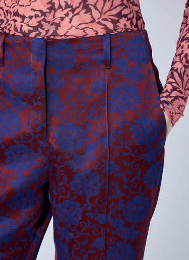 Dries Van Noten Embroidered Pants Burgundy dvn0260009
