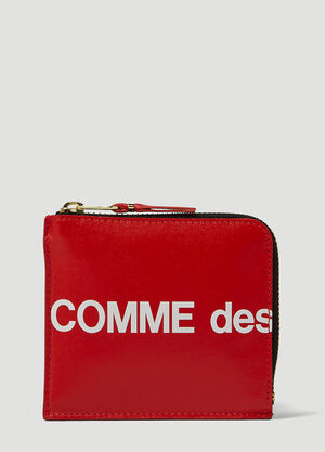 Comme des Garçons Wallet Huge Logo Zip Wallet Black cdw0356004