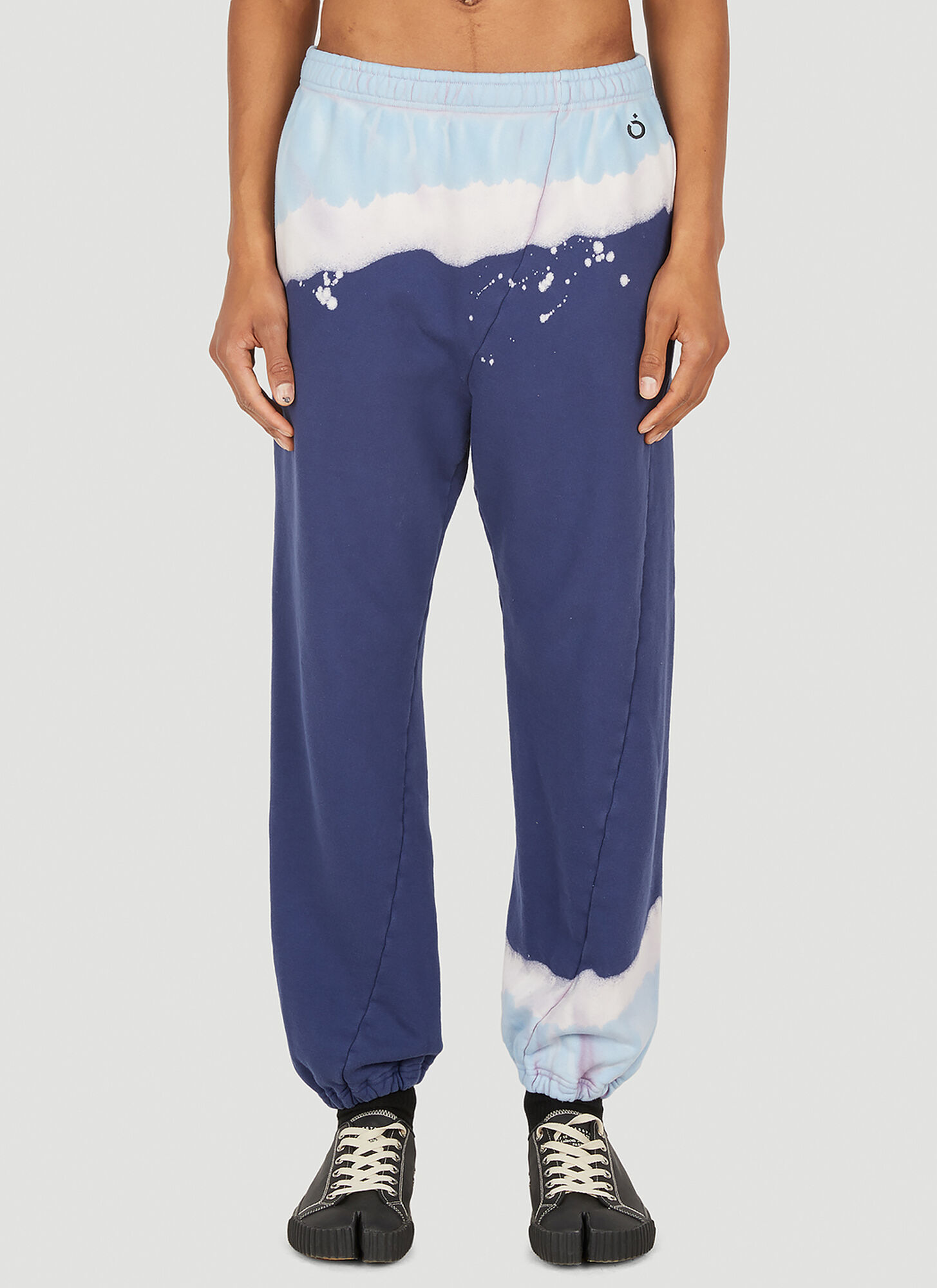 Noma T.d. Blue Cotton Lounge Pants In Flowers - Off White