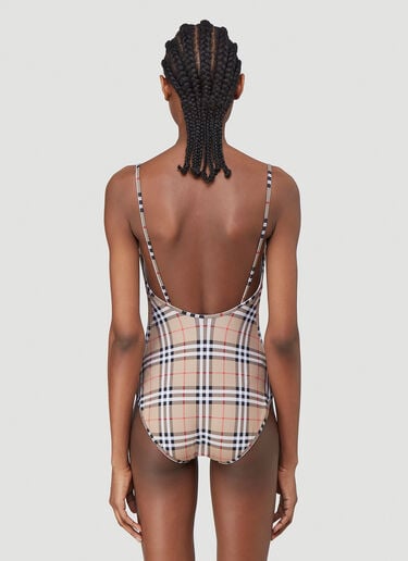 Burberry Check Swimsuit Beige bur0239020