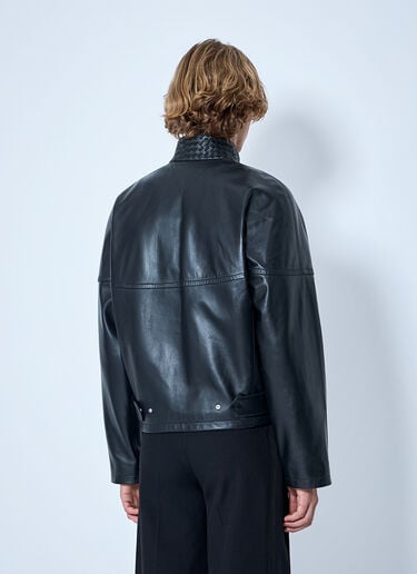 Bottega Veneta Intrecciato Leather Blouson Jacket Black bov0164017