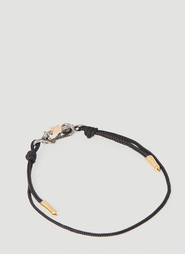 Snake And Skull Cord Bracelet Alexander McQueen Snake And Skull Cord Bracelet Black amq0152038