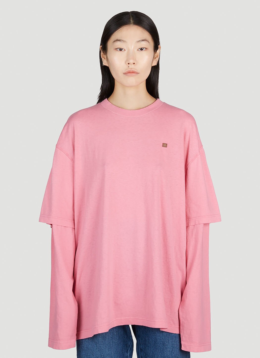 Acne Studios Face Patch T-Shirt in Pink | LN-CC