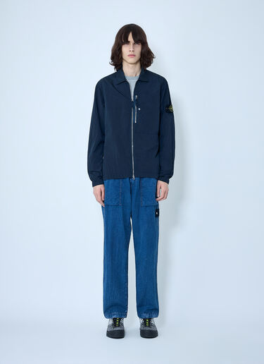 LN-CC® - Stone Island: Zip-Front Jacket - Blue Stone Island Zip-Front Jacket Blue sto0164102