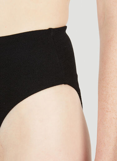 Ziah 90s High Waisted Bouclê Bikini Bottoms Black zia0249013