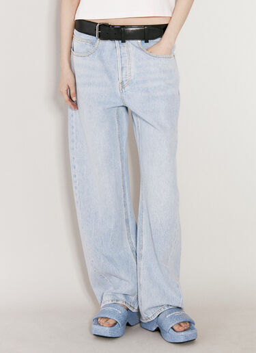 Alexander Wang Ballon-Jeans mit Ledergürtel Blau awg0255016