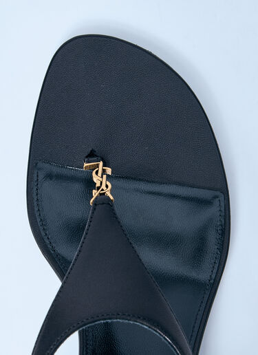 Logo Motif Wedge Sandals Saint Laurent Logo Motif Wedge Sandals Black sla0260033