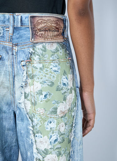 Acne Studios Distressed Floral Patchwork Jeans Blue acn0265022