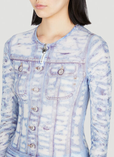 Diesel T-Clauzi-H2 Sheer Long Sleeve Top Blue dsl0253054
