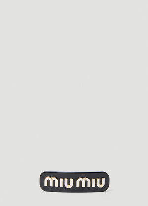 Miu Miu Logo Plaque Hair Clip Black miu0254042