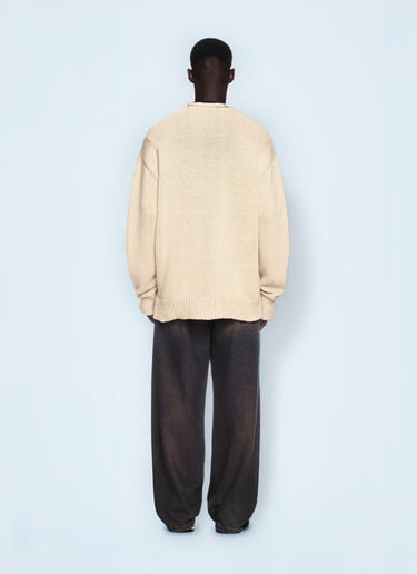 Off-White Big Bookish Chunky Knit Sweater Natural ofw0160119