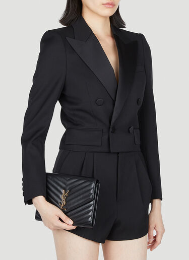 Saint Laurent Envelope Logo Clutch Black sla0253083