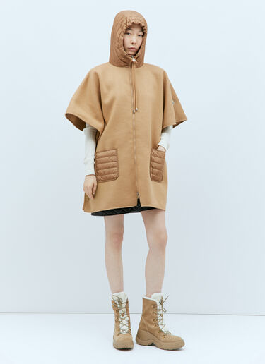 Moncler Hooded Down Cape Beige mon0257040