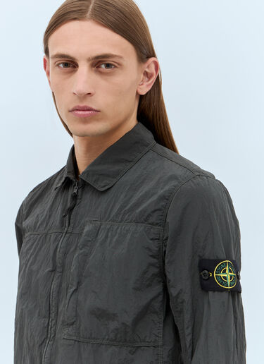 Stone Island Zip-Up Overshirt Grey sto0158030