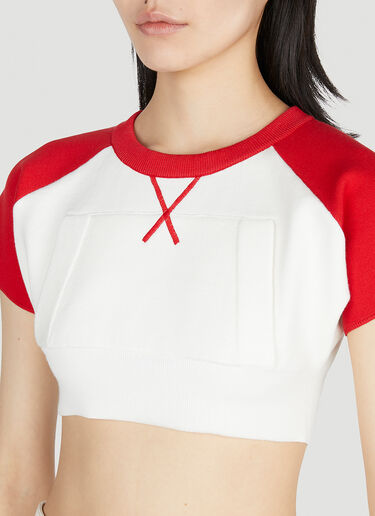 Meryll Rogge Cropped Baseball Top White mrl0252012