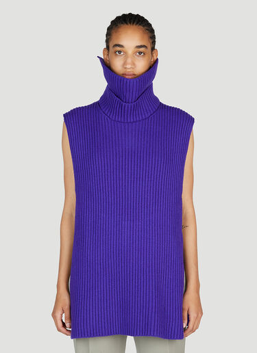 Jil Sander High Neck Sleeveless Sweater Blue jil0253014