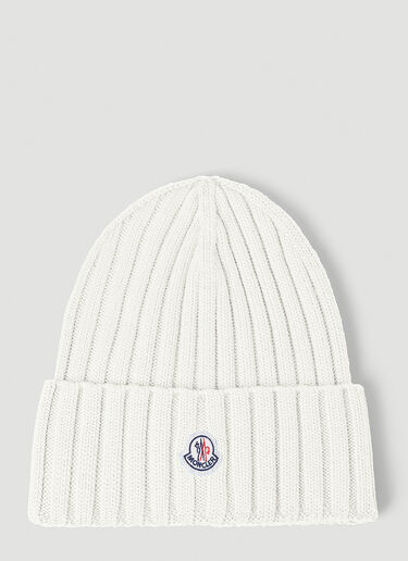 Moncler 徽标贴饰无檐便帽 白色 mon0253028