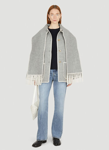 TOTEME Embroidered Scarf Jacket Grey tot0251022