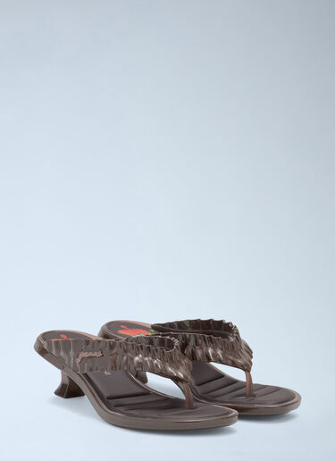 LN-CC® - GANNI x Melissa: Thong Kitten Heels - Brown GANNI x Melissa Thong Kitten Heels Brown gan0265028