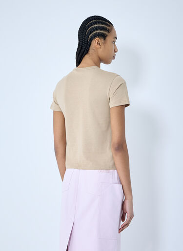 Gucci Printed Logo Motif T-Shirt Beige guc0259030
