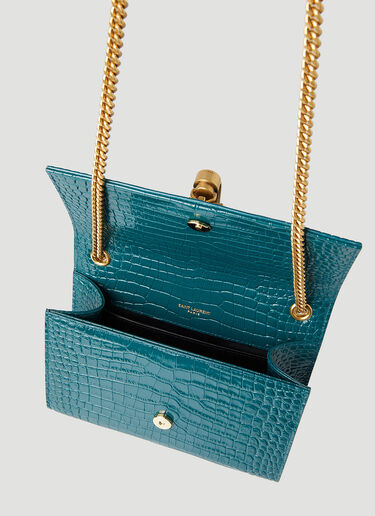Saint Laurent Kate Logo Shoulder Bag Blue sla0247124