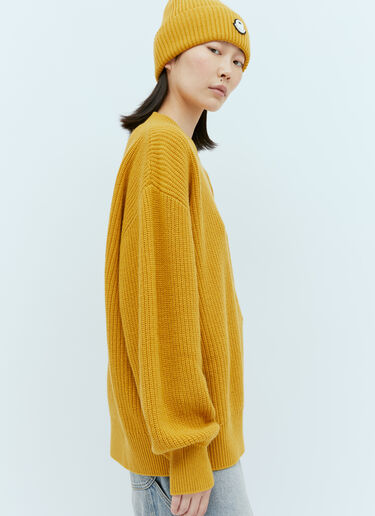 Moncler x Palm Angels Logo Patch Wool Sweater Yellow mpa0355014