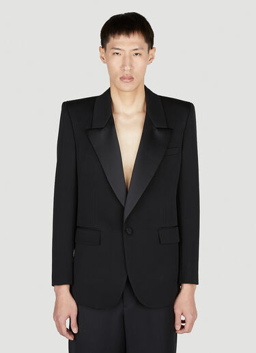 Saint Laurent Single Breasted Blazer Black sla0152003