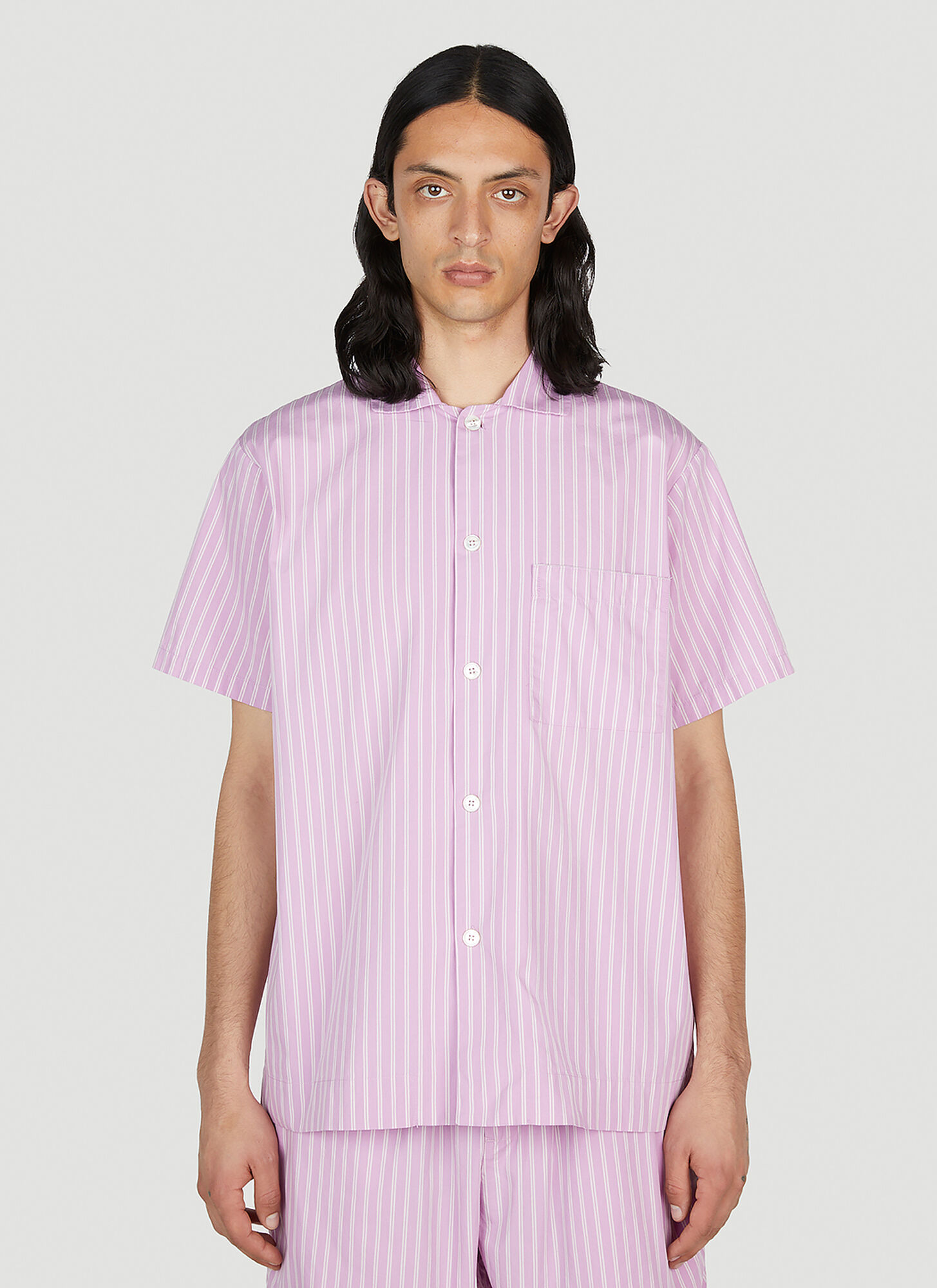 Tekla Skagen Stripes Shirt Unisex Pink