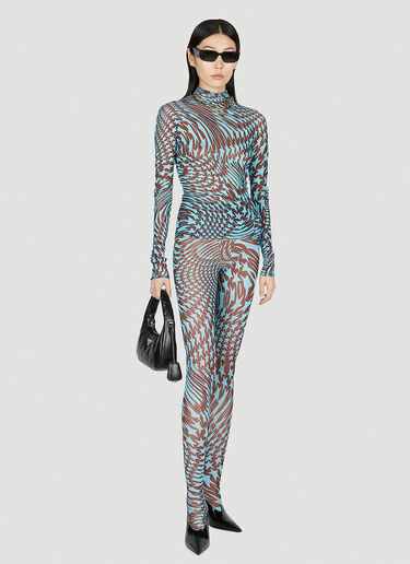 Mugler Star Print Top Blue mug0252032