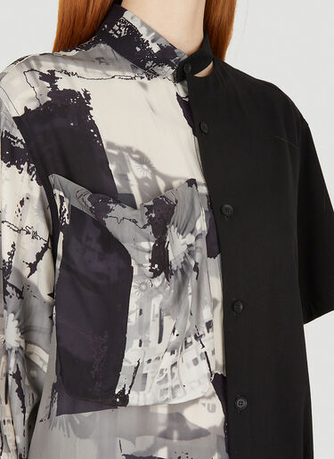 Yohji Yamamoto Asymmetric Two-Tone Shirt Grey yoy0248001