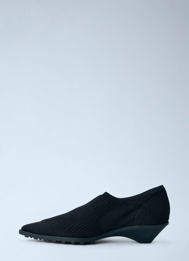 LN-CC® - Camper x Issey Miyake: Anna Ribbed Pointed-Toe Loafers - Black Camper x Issey Miyake Anna Ribbed Pointed-Toe Loafers Black cim0266011