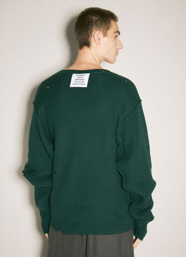 Vetements Destroyed Sweater Green vet0158010