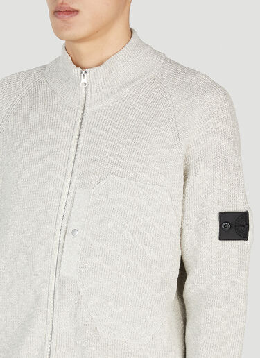 Stone Island Shadow Project Compass Patch Zip Sweater Grey shd0152008