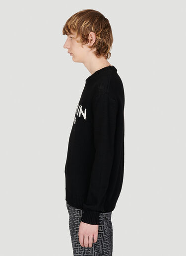 Balmain Logo Knit Sweater Black bln0153006