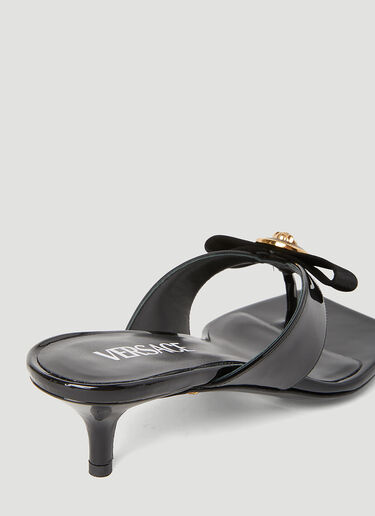 Versace Gianni 缎带低跟穆勒鞋 黑色 ver0255020