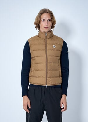 Moncler Contrin Down Gilet Brown mon0165063