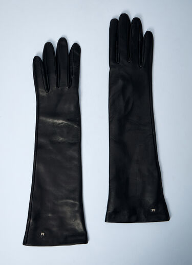 Max Mara Leather Gloves Black max0261033