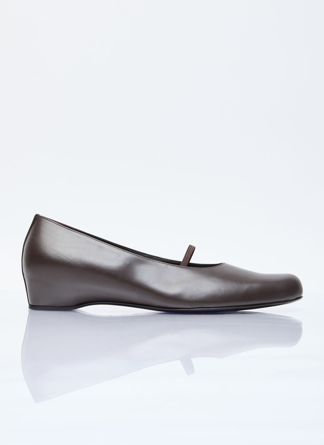 The Row Marion Leather Ballerina Loafers In Brown