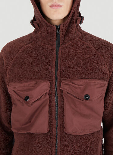 Stone Island 후드 플리스 재킷 브라운 sto0145063