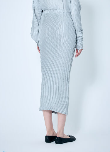 Issey Miyake Nuance Pleats Solid Skirt Grey ism0259007