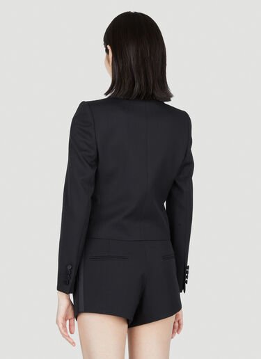 Saint Laurent Cropped Tuxedo Blazer Black sla0253040