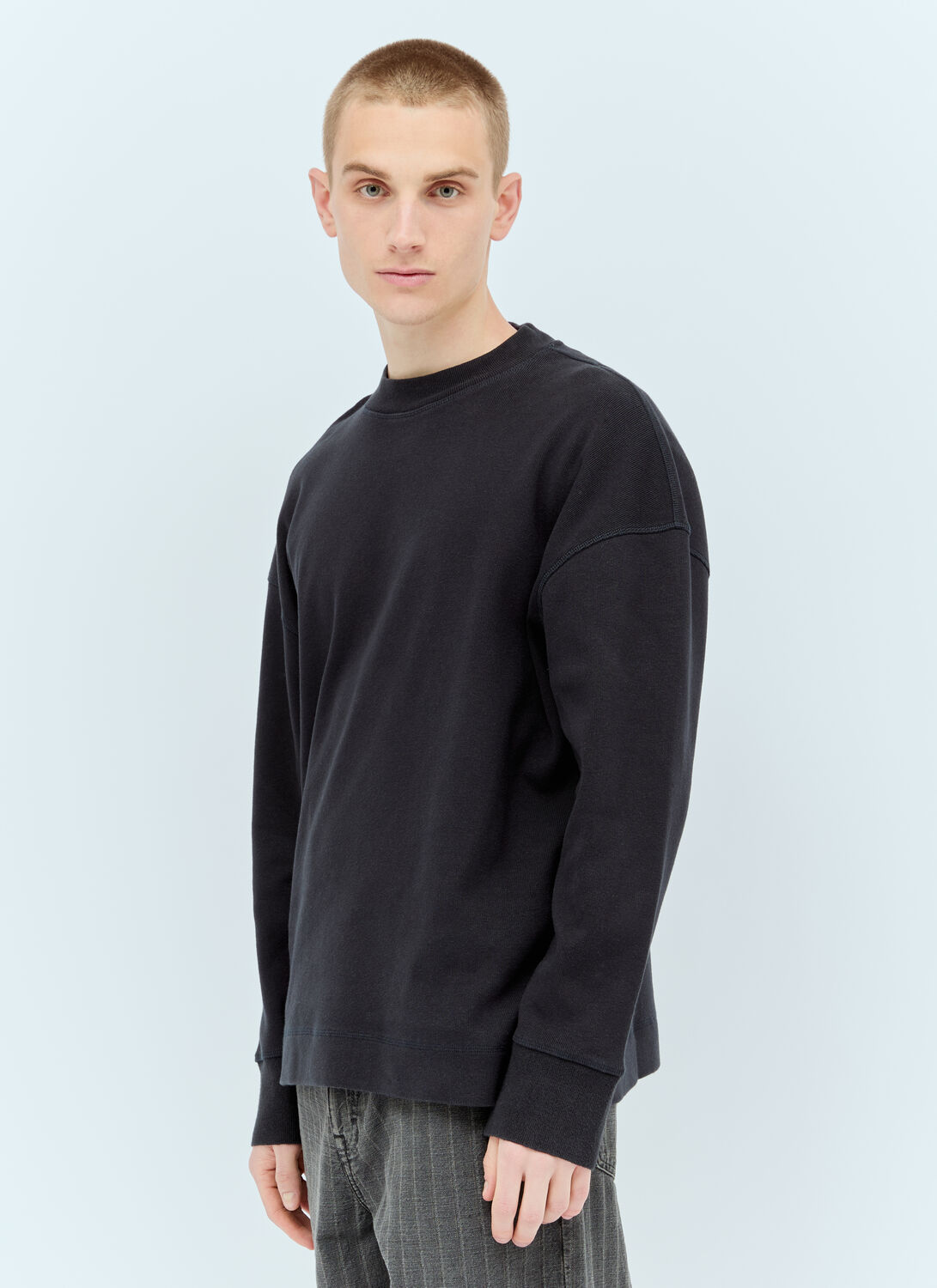 Shop Mhl By Margaret Howell Thermal Sweatshirt In Black