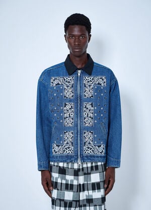 NOMARHYTHM TEXTILE Bandana Embroidery Denim Jacket Blue nom0164009